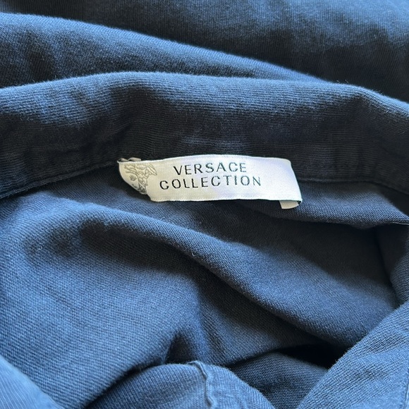 Versace Collection Half Medusa Logo 3 Button Placket Polo Shirt Mens Sz M - Picture 7 of 11